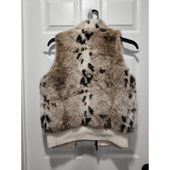 A.D. Originals‎ Vintage Faux Fur Sweater Vest Size Medium Leopard Cheetah Print - Picture 2 of 7